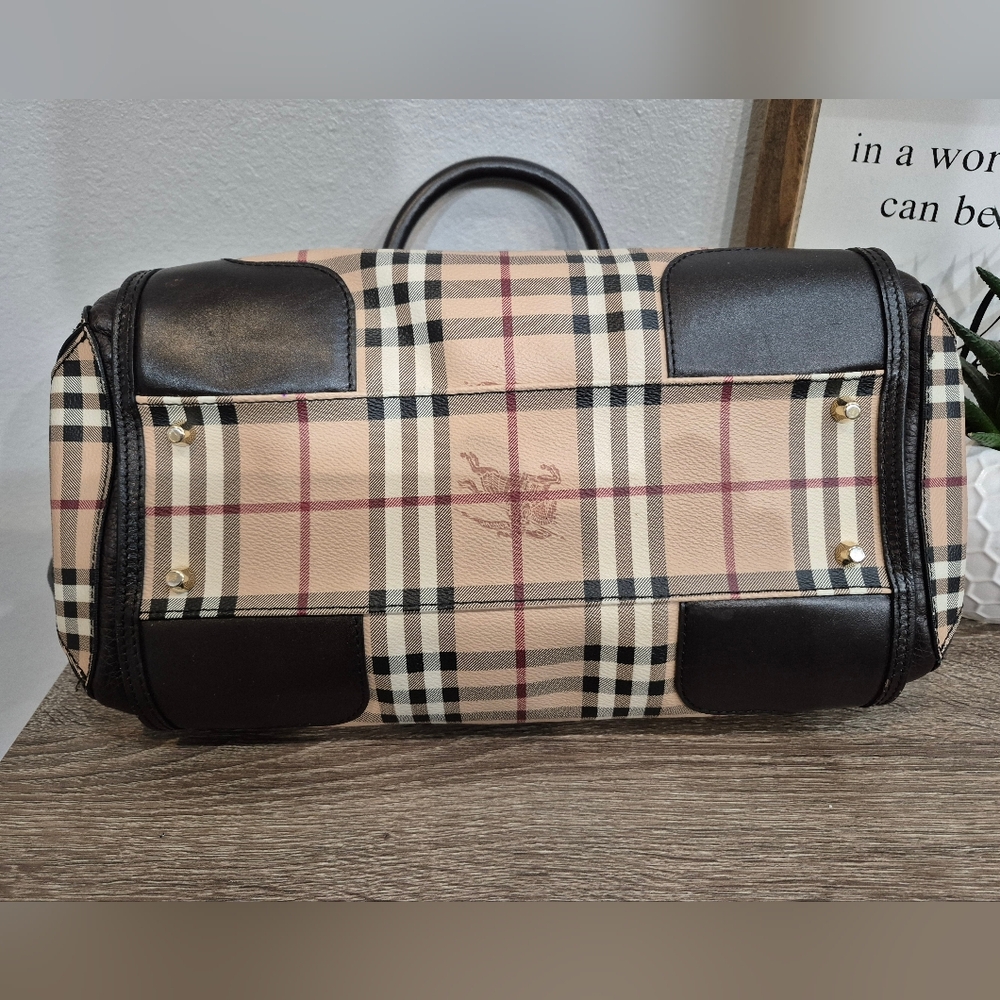 BURBERRY Haymarket Check  Satchel Bag Like New Condition - Picture 8 of 14